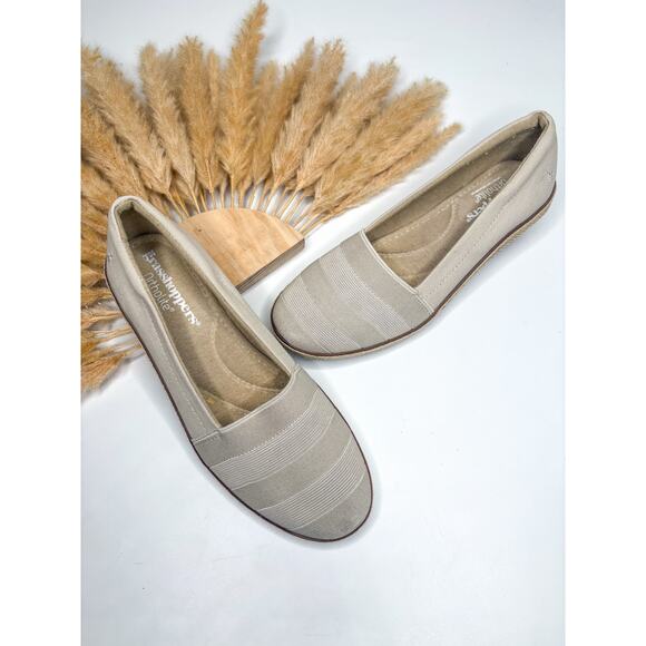 Grasshoppers Cleo Wedge Stripe Flats Flats Size 8 Cream Orthalite Comfort - Picture 1 of 7